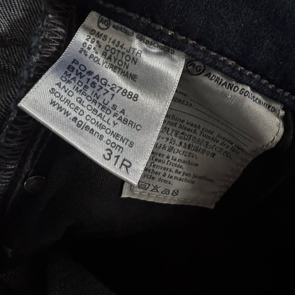 AG The Prima Mid Rise Cigarette Dark Blue Denim Jean Size 31 Women’s - Picture 9 of 11